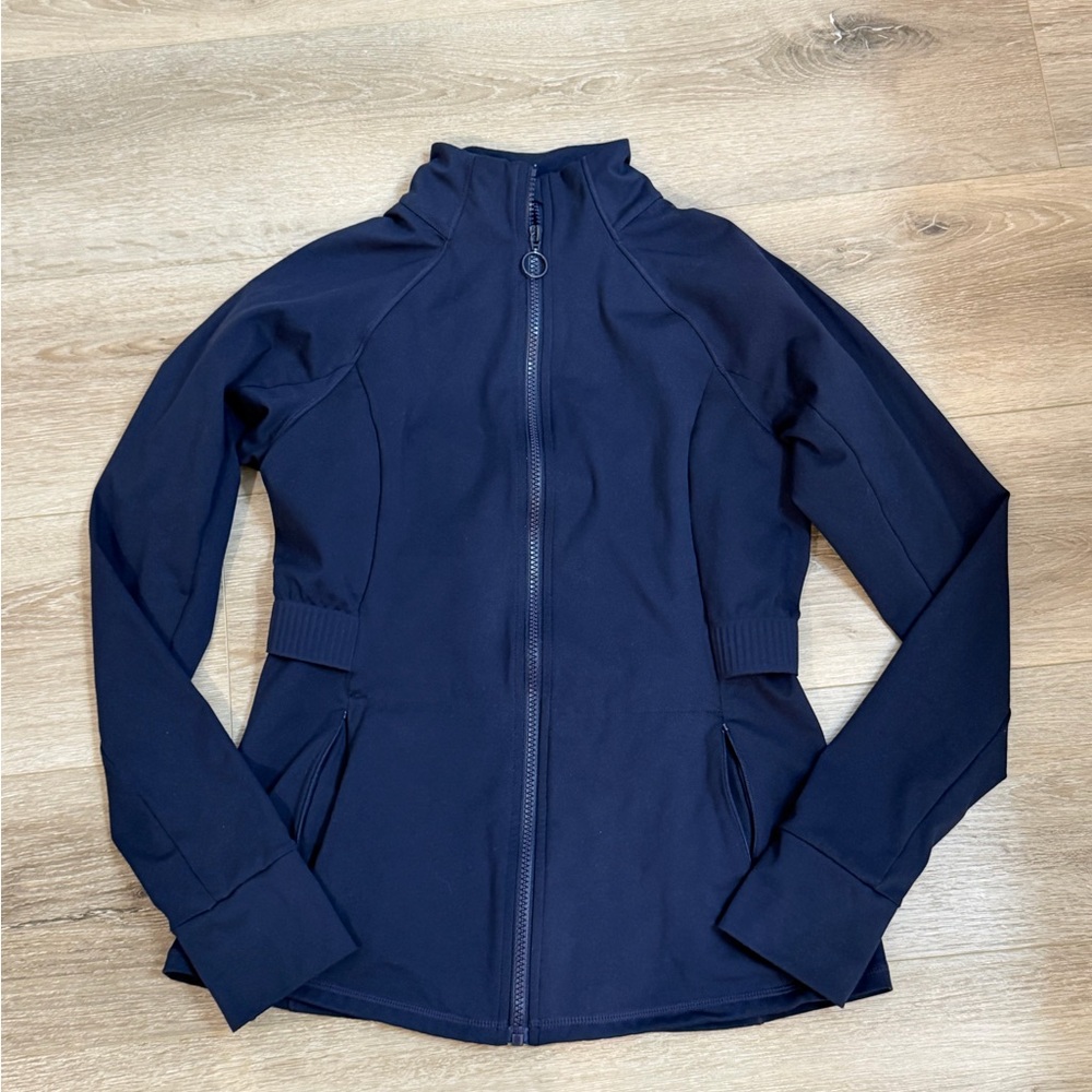 Fabletics Navy Zip-Front Jacket - image 1